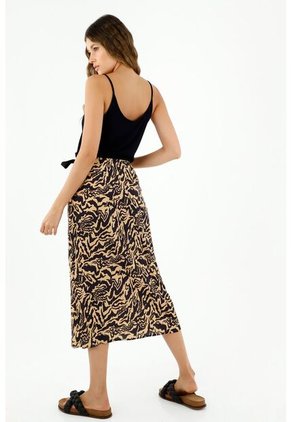 Falda Midi Para Mujer Animal Print
