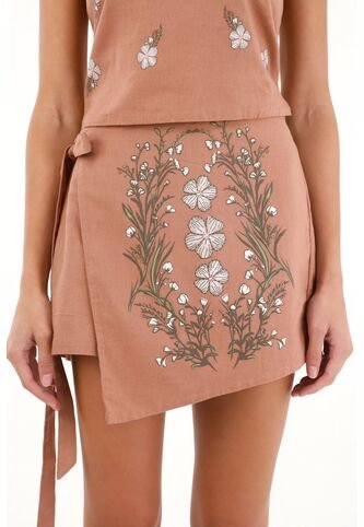 Topmark Falda Short Cruzada Con Estampado De Flores Para Mujer topmark