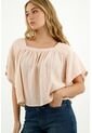 Camisa Con Escote Cuadrado Crudo Para Mujer de topmark