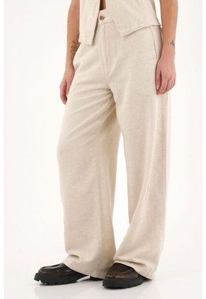 Topmark Pantalón Con Cortes En Delantero Crudo Para Mujer