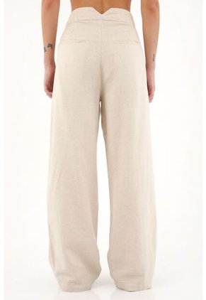 Topmark Pantalón Con Cortes En Delantero Crudo Para Mujer