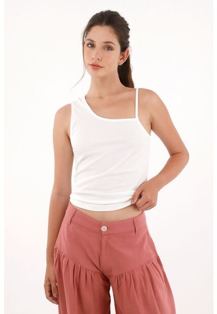 Topmark Camiseta De Tiras Asimétricas Blanca Para Mujer