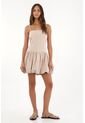 Topmark Vestido Corto De Silueta Globo Crudo Para Mujer de topmark