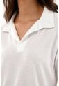 Camiseta Blanca Tipo Polo Para Mujer de topmark
