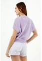 Buzo De Mujer, Silueta Amplia Cuello Redondo Manga Corta, Color Morado de topmark