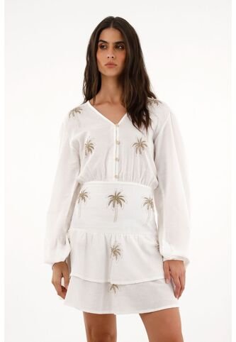 Topmark Vestido Corto Estampado Manga Larga Para Mujer topmark