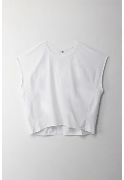 Camiseta Con Cortes Verticales Blanca Para Mujer
