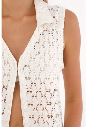 Topmark Chaleco Con Encaje Crudo Para Mujer