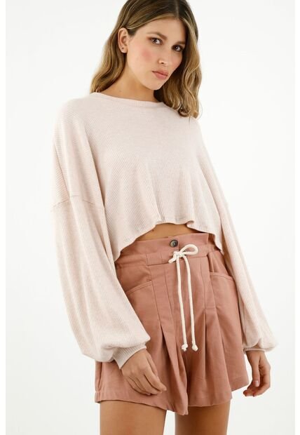 Buzo Rosado Cuello Redondo Para Mujer