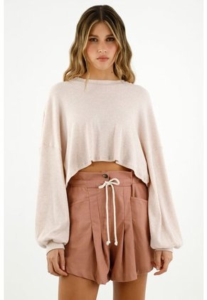 Buzo Rosado Cuello Redondo Para Mujer