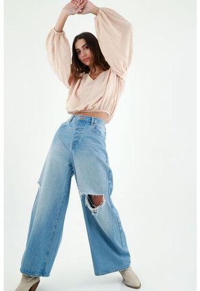 Camisa Manga Bombacha Para Mujer