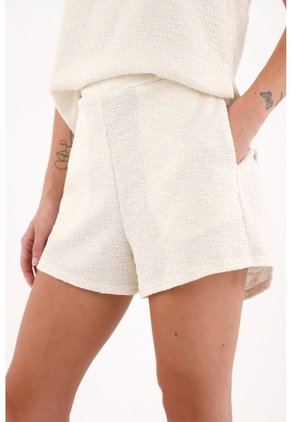 Topmark Short De Tela Con Textura Crudo De Acabado Suave Para Mujer Con Acabado Suave