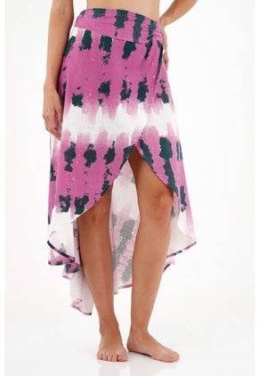 Falda Morada Con Estampado Para Mujer