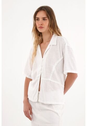 Topmark Camisa Clásica En Tela Con Textura Crudo Para Mujer topmark
