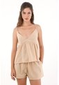 Topmark Camisa Con Tiras De Manualidad Trenzada Crudo Para Mujer de topmark