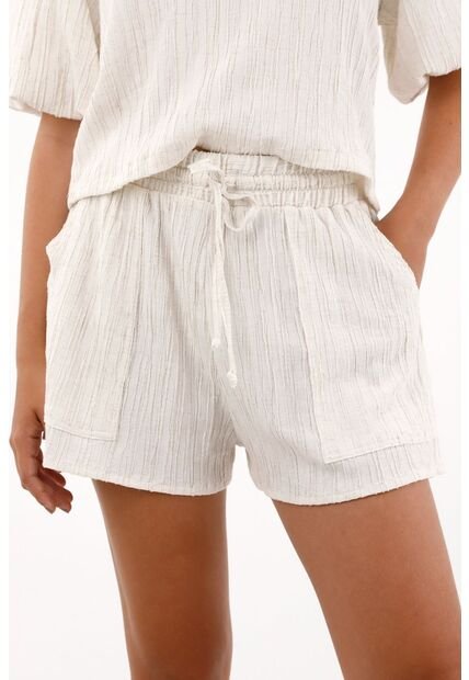 Topmark Short Con Pretina Elástica Crudo Con Diseño Limpio Para Mujer