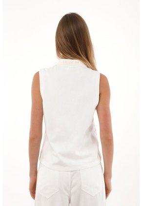Topmark Chaleco Con Encaje Crudo Para Mujer
