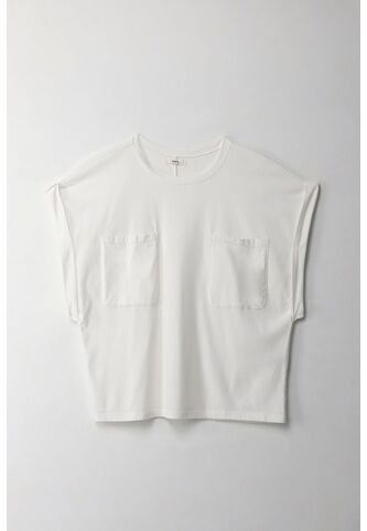 Topmark Camiseta Manga Sisa Con Bolsillo Crudo Para Mujer topmark