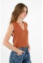 Topmark Chaleco Tejido Naranja Para Mujer de topmark