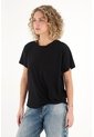 Topmark Camiseta Con Detalle Anudado Negra Para Mujer de topmark