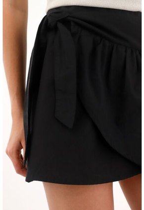 Topmark Falda Corta Con Tapa Cruzada Negra Para Mujer