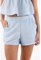Topmark Bermuda Para Mujer En Poliéster Celeste Fit Relajado Con Bajo Redondeado de topmark