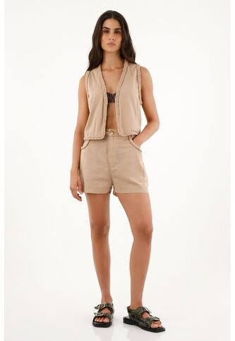 Bermuda Crudo De Tiro Alto Para Mujer topmark