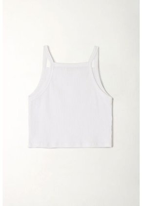 Topmark Camiseta Crop Ajustada Blanca Para Mujer