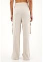Pantalón Tiro Alto Con Bolsillos En Costados Crudo Para Mujer de topmark