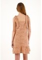 Topmark Vestido Corto Café De Tiras Y Bolero En Ruedo Para Mujer de topmark