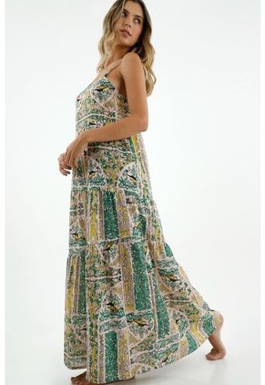 Vestido Largo Estampado Para Mujer