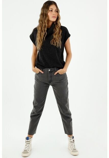 Jean Mom Fit Negro Para Mujer