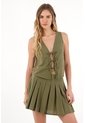 Topmark Falda Corta De Tablas Verde Para Mujer de topmark