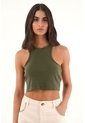 Topmark Camiseta Manga Sisa Verde Para Mujer de topmark