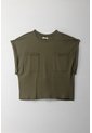 Topmark Camiseta Manga Sisa Con Bolsillo Verde Para Mujer de topmark