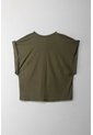 Topmark Camiseta Manga Sisa Con Bolsillo Verde Para Mujer de topmark