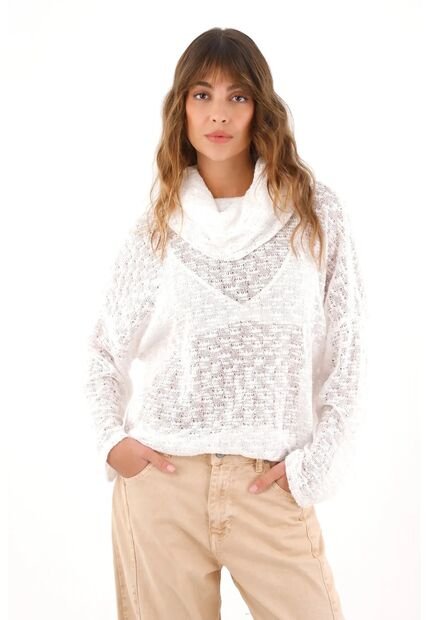 Topmark Buzo En Tela Tejida Con Transparencia Crudo Para Mujer