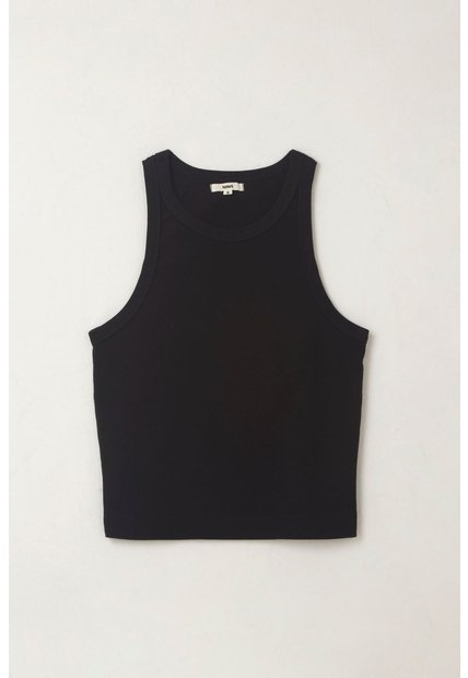 Topmark Camiseta Manga Sisa Negra De Silueta Ajustada Para Mujer