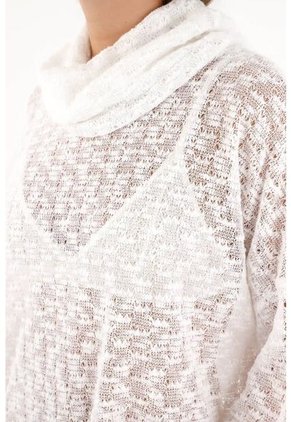 Topmark Buzo En Tela Tejida Con Transparencia Crudo Para Mujer