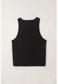 Topmark Camiseta Manga Sisa Negra De Silueta Ajustada Para Mujer de topmark