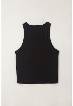 Topmark Camiseta Manga Sisa Negra De Silueta Ajustada Para Mujer