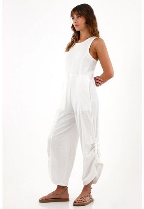 Topmark Overall Tipo Mono Manga Sisa Crudo Para Mujer