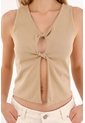 Topmark Camiseta Manga Sisa Con Detalle Entorchado Crudo Para Mujer de topmark