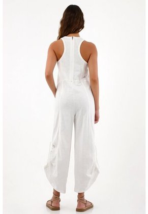 Topmark Overall Tipo Mono Manga Sisa Crudo Para Mujer