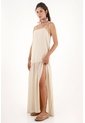 Vestido Largo De Tiras Crudo Para Mujer de topmark