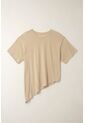 Topmark Camiseta Con Ruedo Asimétrico Café Para Mujer de topmark