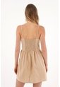 Topmark Vestido Corto Con Imitación Bordado Café Para Mujer de topmark
