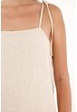Vestido Largo De Tiras Crudo Para Mujer de topmark