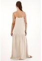 Vestido Largo De Tiras Crudo Para Mujer de topmark