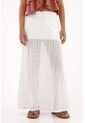 Falda Larga Con Detalles De Transparencia Crudo Para Mujer de topmark